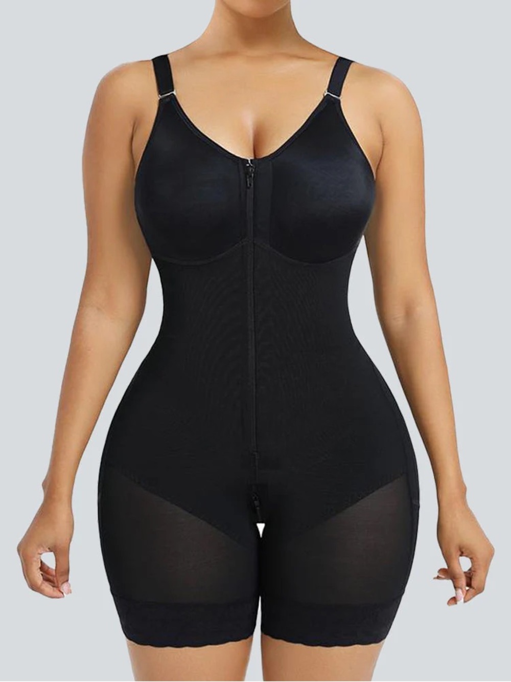 Shaperlady Tummy Control Butt Lifter Bodysuit Shaper With Zippers Size XSmall